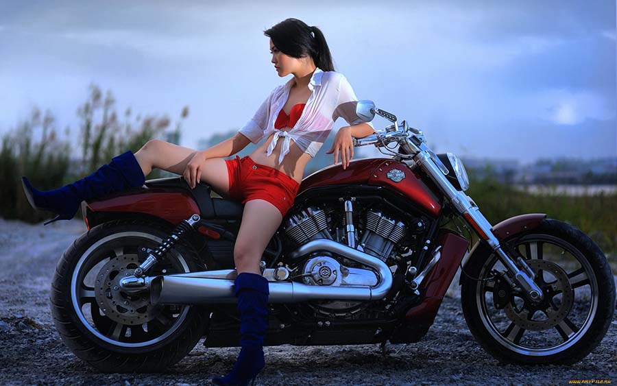 Beautiful girls and motorcycles in Indore